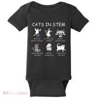 Funny Science Meme Cats In Stem Scientist Nerd Cat Lover Baby Bodysuit thumb 0