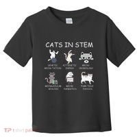 Funny Science Meme Cats In Stem Scientist Nerd Cat Lover Toddler T-Shirt thumb 0