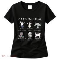 Funny Science Meme Cats In Stem Scientist Nerd Cat Lover Women's T-Shirt thumb 0