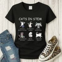 Funny Science Meme Cats In Stem Scientist Nerd Cat Lover Women's T-Shirt thumb 3