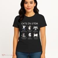 Funny Science Meme Cats In Stem Scientist Nerd Cat Lover Women's T-Shirt thumb 4