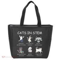 Funny Science Meme Cats In Stem Scientist Nerd Cat Lover Tote Bag thumb 0