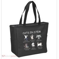 Funny Science Meme Cats In Stem Scientist Nerd Cat Lover Tote Bag thumb 2