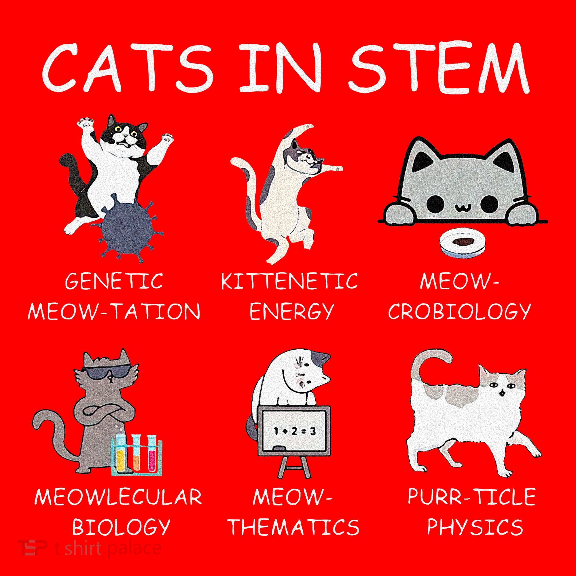 Funny Science Meme Cats In Stem Scientist Nerd Cat Lover Santa Hat