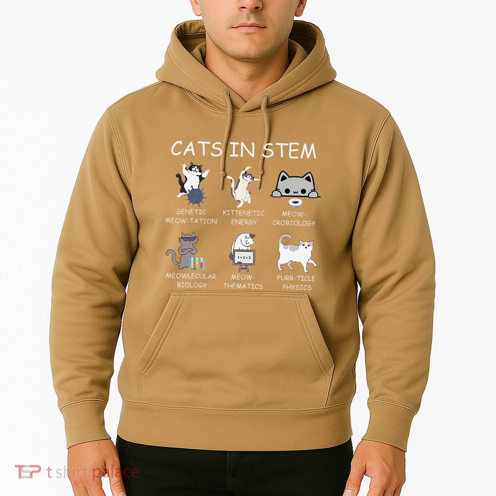 Funny Science Meme Cats In Stem Scientist Nerd Cat Lover Hoodie