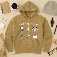 Funny Science Meme Cats In Stem Scientist Nerd Cat Lover Hoodie thumb 3