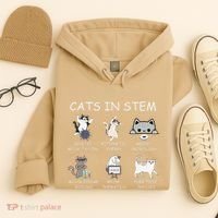 Funny Science Meme Cats In Stem Scientist Nerd Cat Lover Hoodie thumb 4