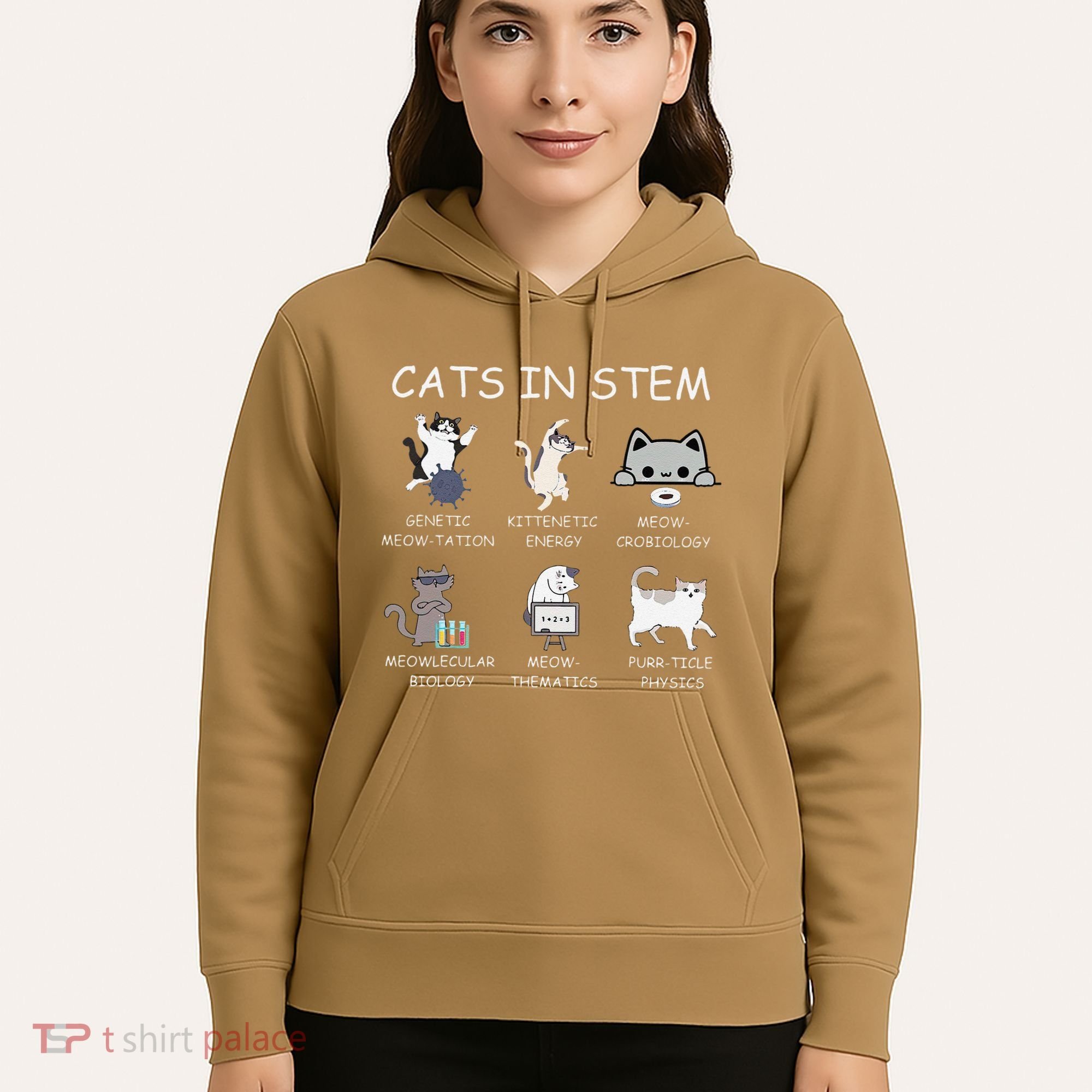 Funny Science Meme Cats In Stem Scientist Nerd Cat Lover Hoodie