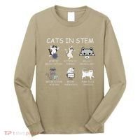 Funny Science Meme Cats In Stem Scientist Nerd Cat Lover Long Sleeve Shirt thumb 0