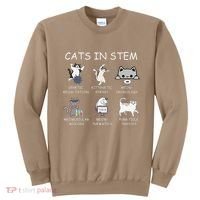 Funny Science Meme Cats In Stem Scientist Nerd Cat Lover Sweatshirt thumb 0