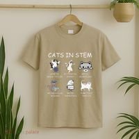 Funny Science Meme Cats In Stem Scientist Nerd Cat Lover T-Shirt thumb 2