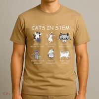 Funny Science Meme Cats In Stem Scientist Nerd Cat Lover T-Shirt thumb 3