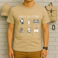 Funny Science Meme Cats In Stem Scientist Nerd Cat Lover T-Shirt thumb 6