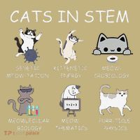 Funny Science Meme Cats In Stem Scientist Nerd Cat Lover Button thumb 1