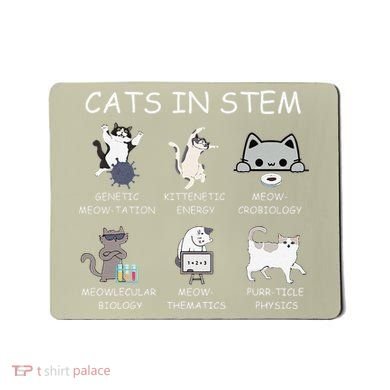 Funny Science Meme Cats In Stem Scientist Nerd Cat Lover Mousepad