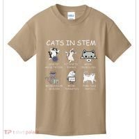 Funny Science Meme Cats In Stem Scientist Nerd Cat Lover Kids T-Shirt thumb 0