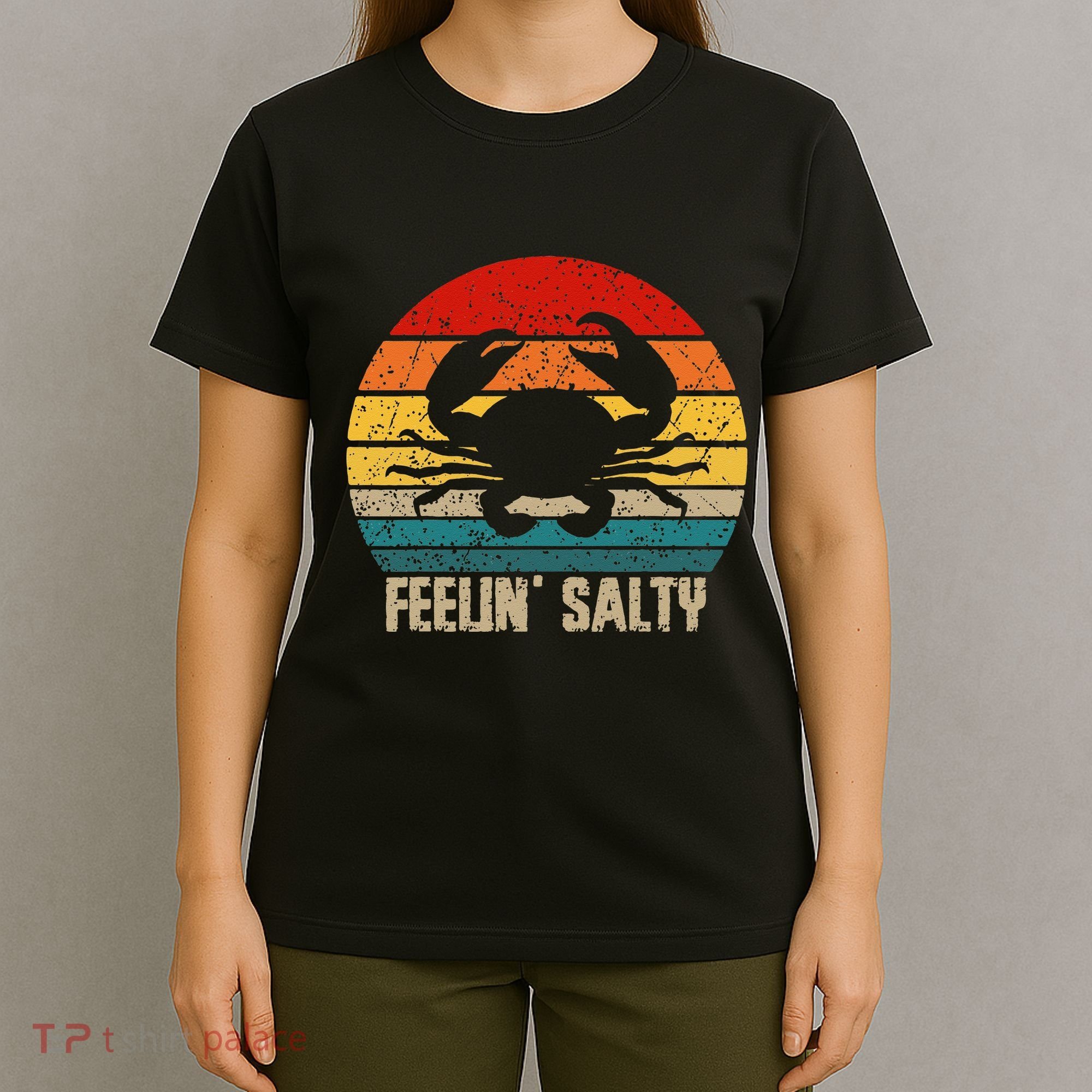 Feelin Salty Maryland Crab Sunset Graphic T-Shirt