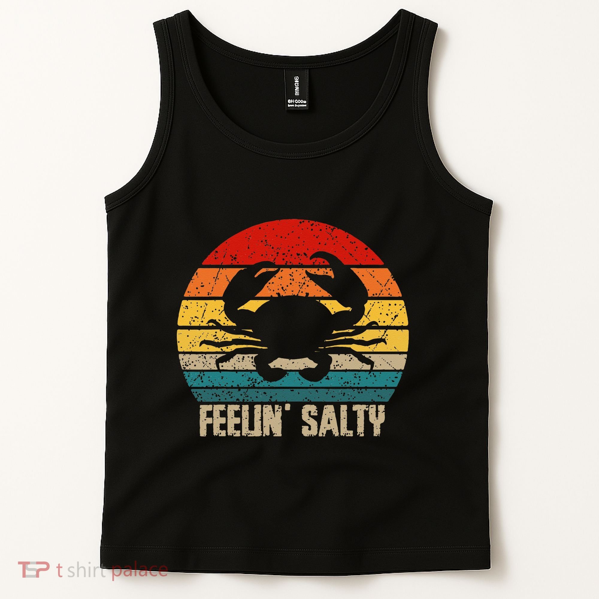 Feelin Salty Maryland Crab Sunset Graphic Tank Top