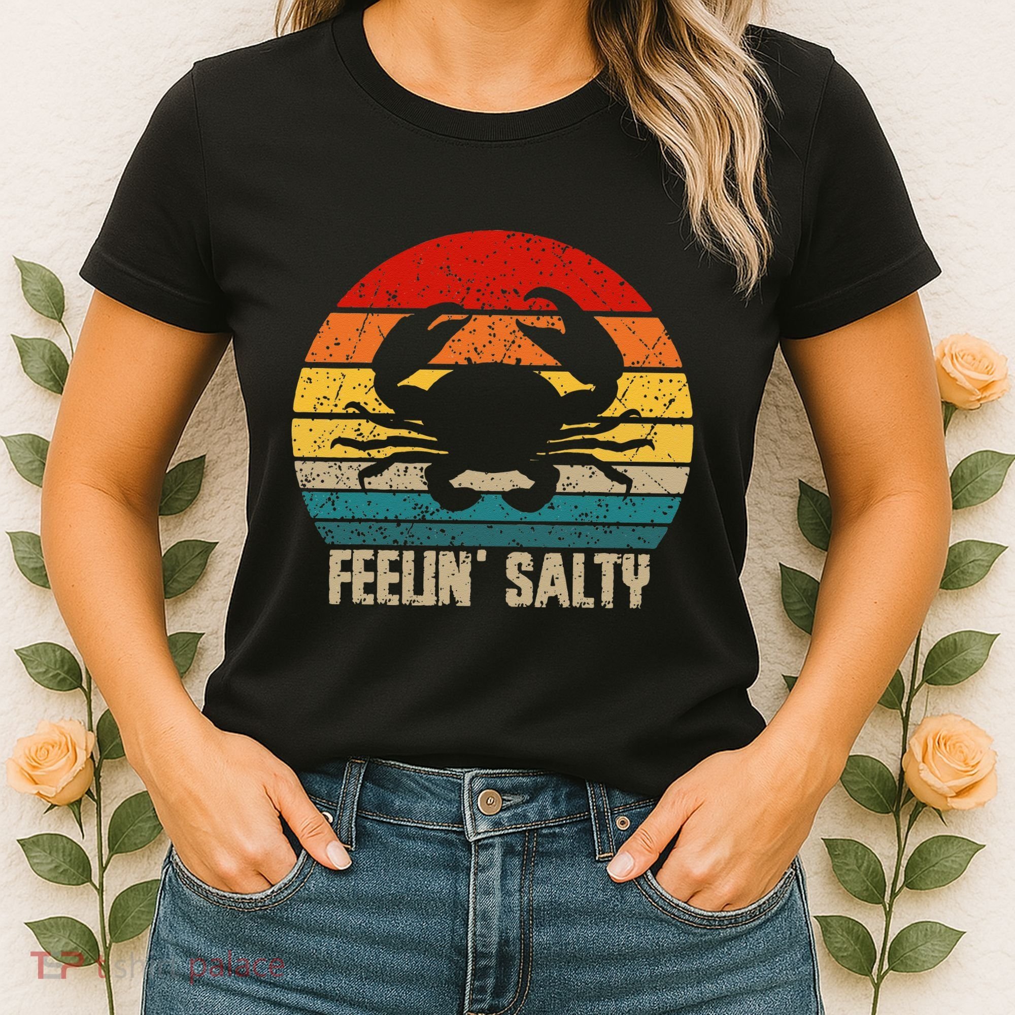 Feelin Salty Maryland Crab Sunset Graphic Women's T-Shirt
