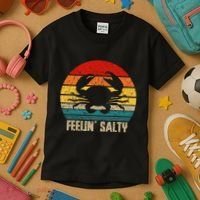 Feelin Salty Maryland Crab Sunset Graphic Kids T-Shirt thumb 3