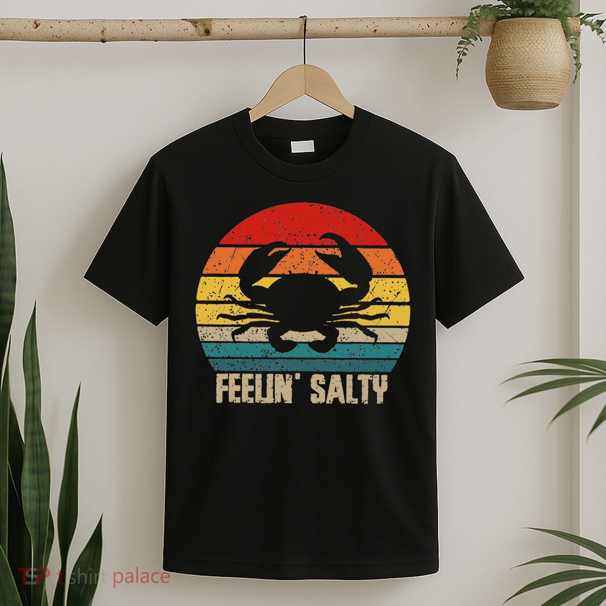 Feelin Salty Maryland Crab Sunset Graphic T-Shirt