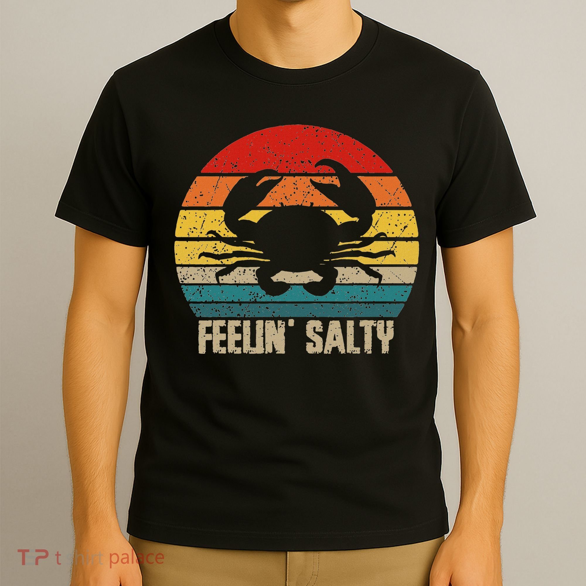 Feelin Salty Maryland Crab Sunset Graphic T-Shirt