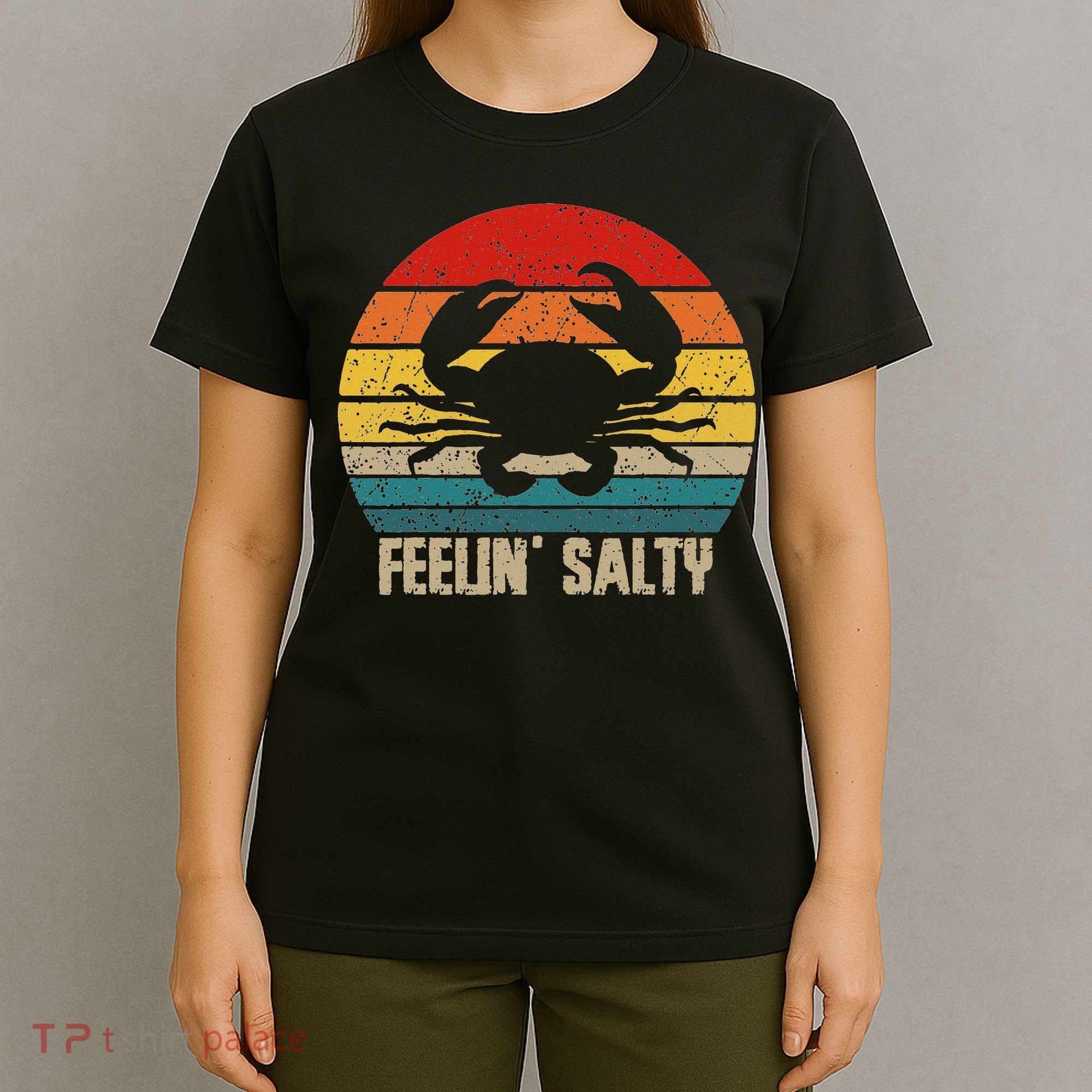Feelin Salty Maryland Crab Sunset Graphic T-Shirt