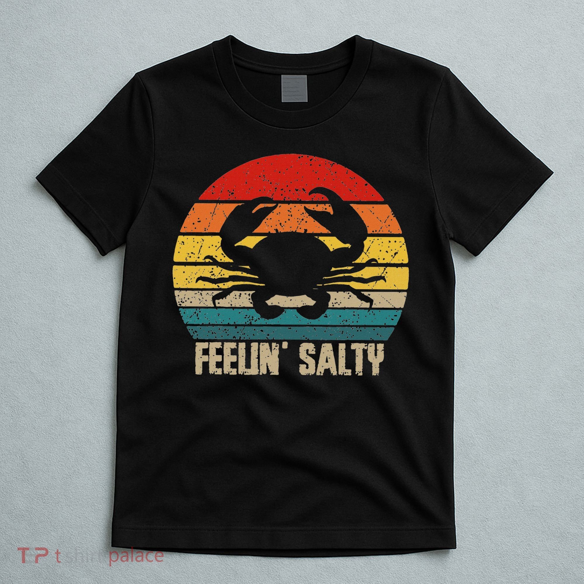 Feelin Salty Maryland Crab Sunset Graphic T-Shirt