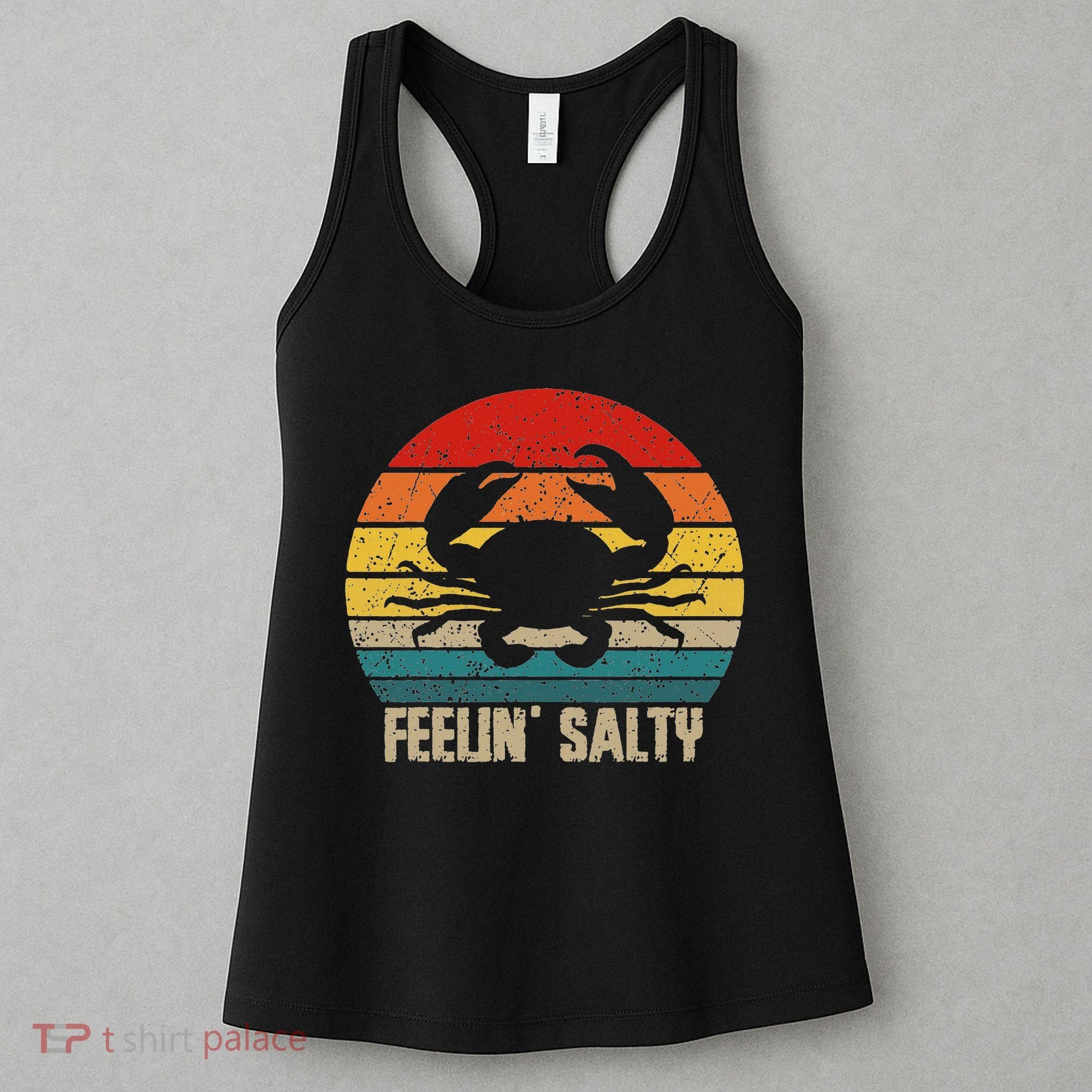Feelin Salty Maryland Crab Sunset Graphic Women's Tank Top