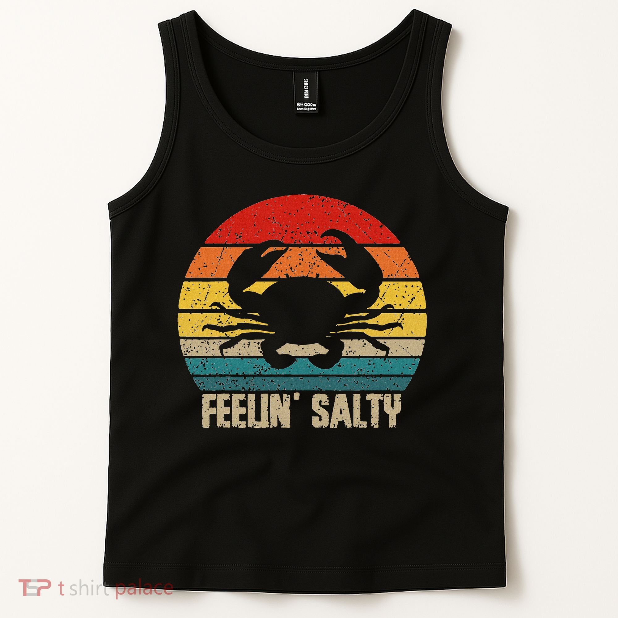 Feelin Salty Maryland Crab Sunset Graphic Tank Top