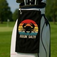 Feelin Salty Maryland Crab Sunset Graphic Golf Towel thumb 2
