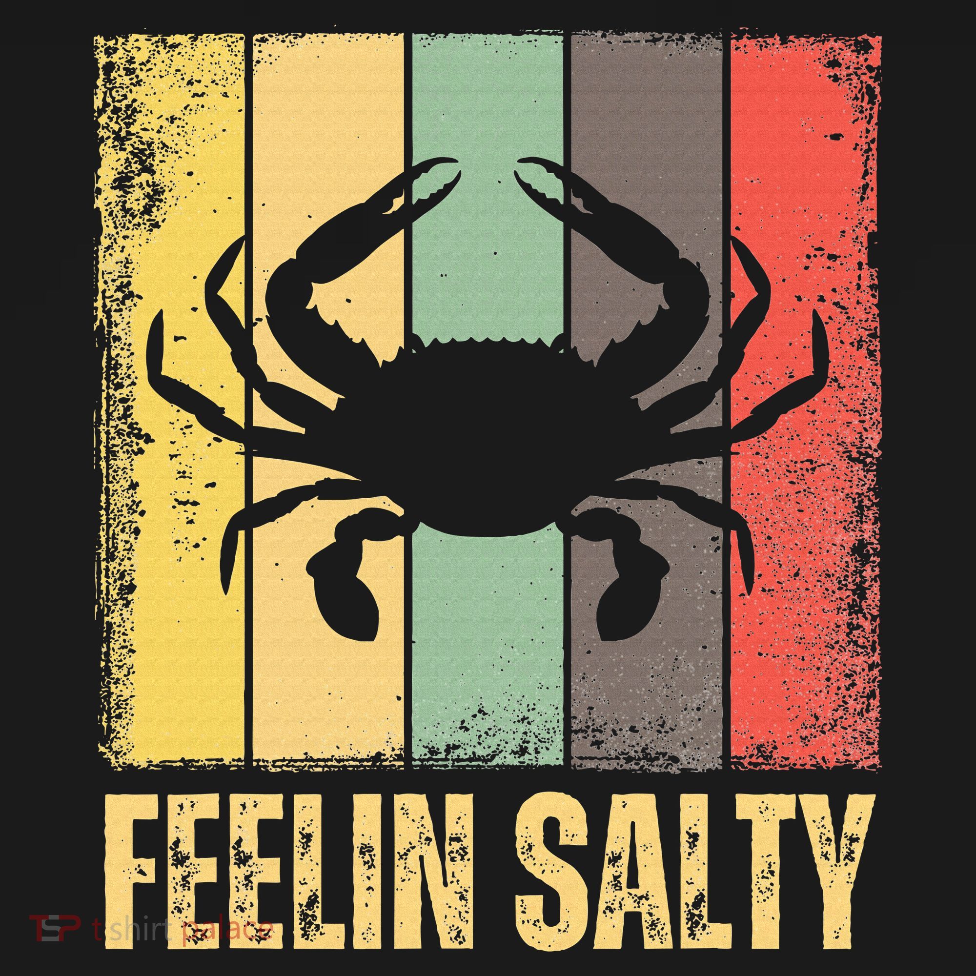 Feelin Salty Maryland Crab Retro Vintage T-Shirt