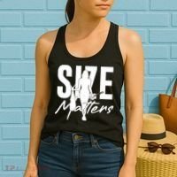 Funny Size Matters Sexy Woman Fisher Fisherman Women's Tank Top thumb 2