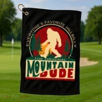 Funny Sasquatch Mountain Dude EveryoneS Favorite Hillbilly Golf Towel thumb 1
