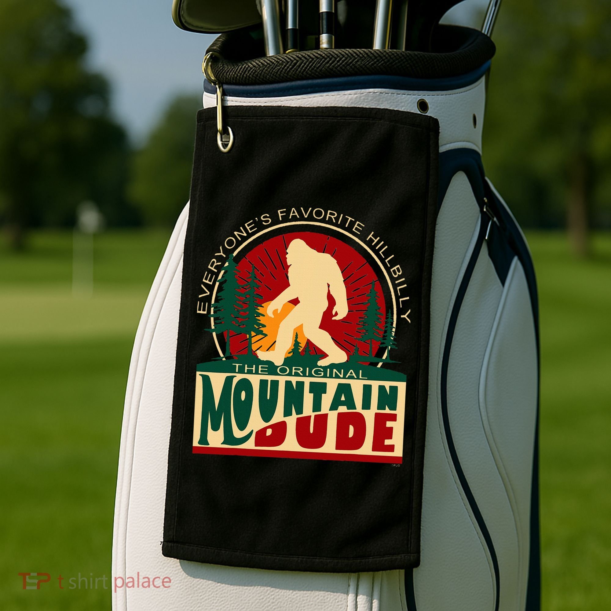 Funny Sasquatch Mountain Dude EveryoneS Favorite Hillbilly Golf Towel