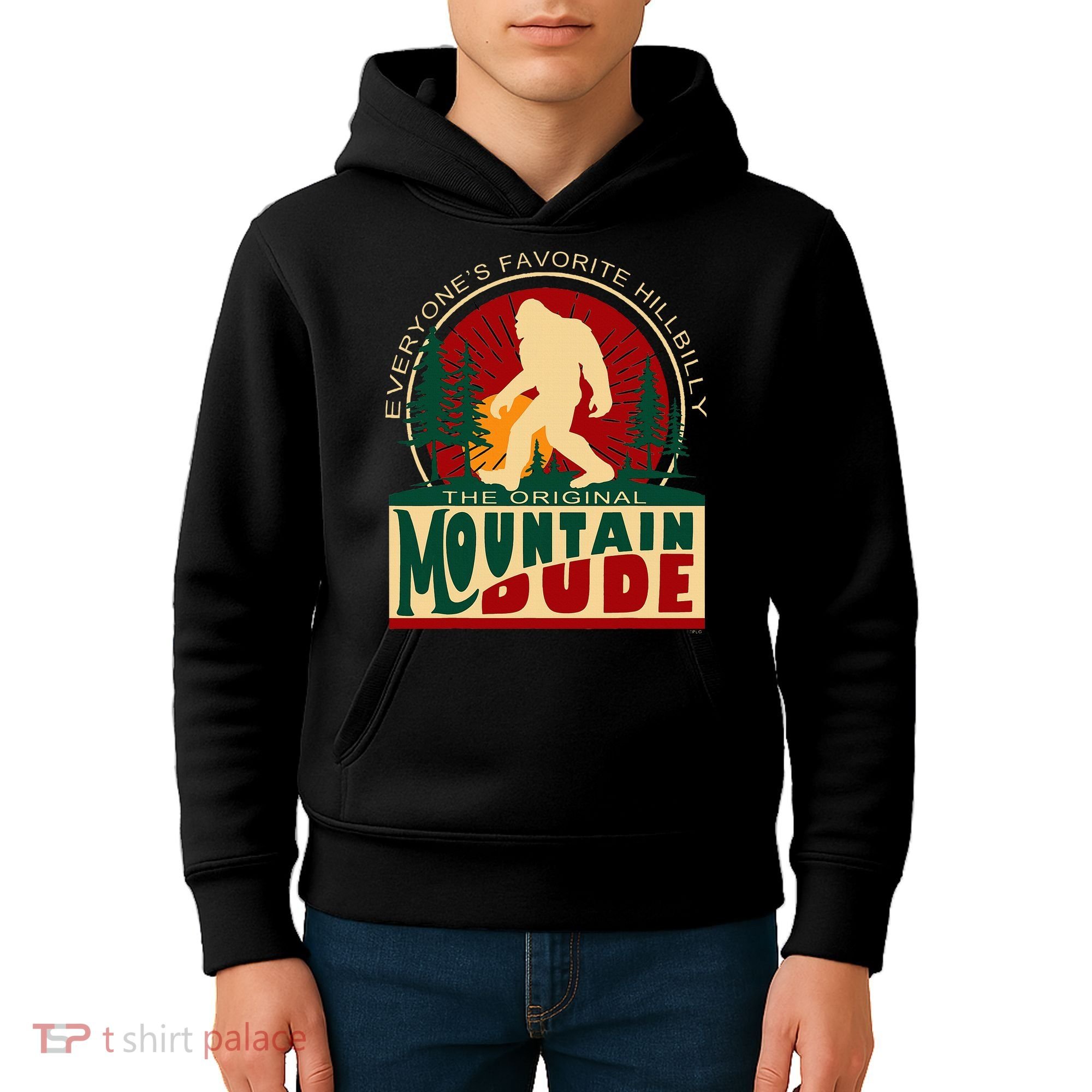 Funny Sasquatch Mountain Dude EveryoneS Favorite Hillbilly Kids Hoodie