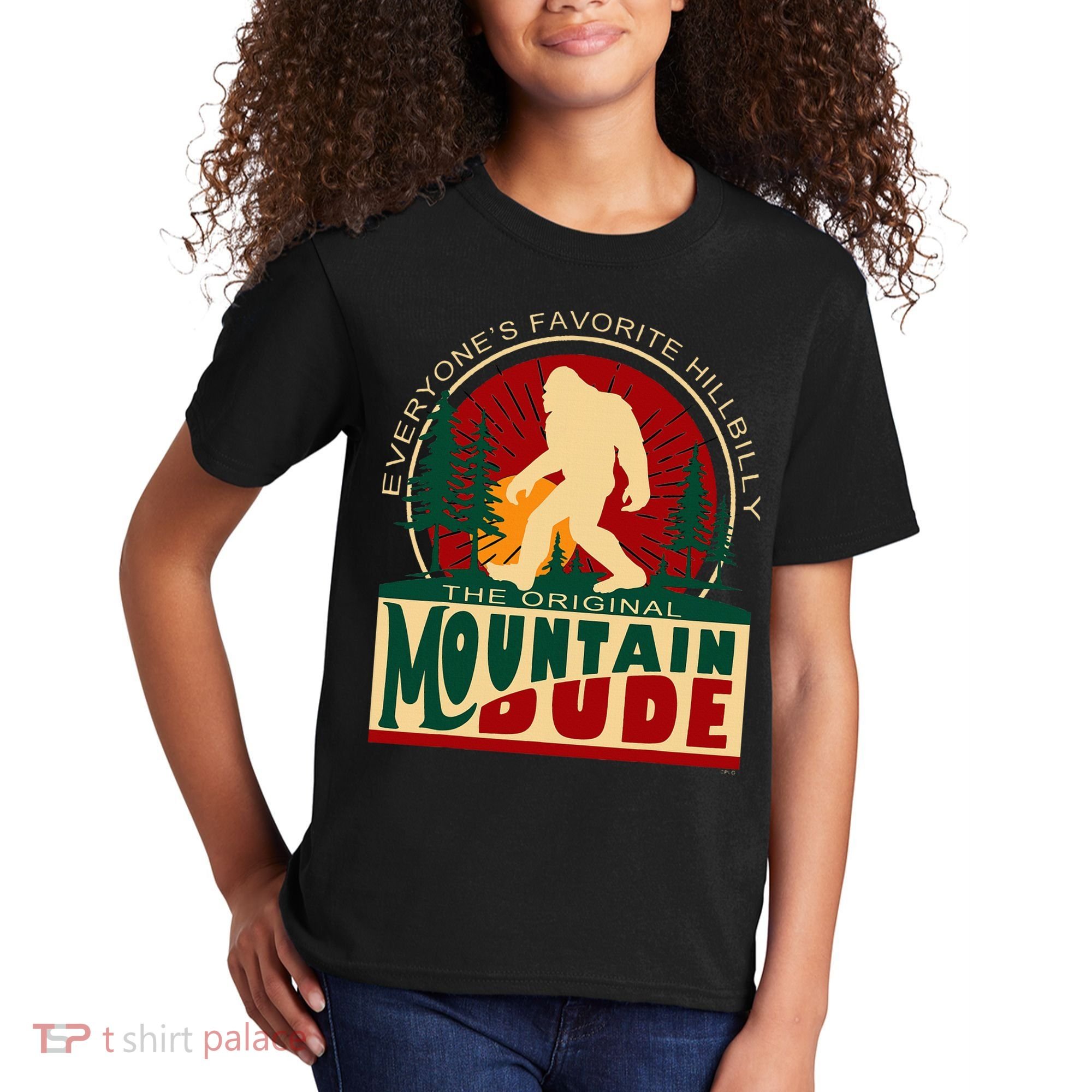Funny Sasquatch Mountain Dude EveryoneS Favorite Hillbilly Kids T-Shirt