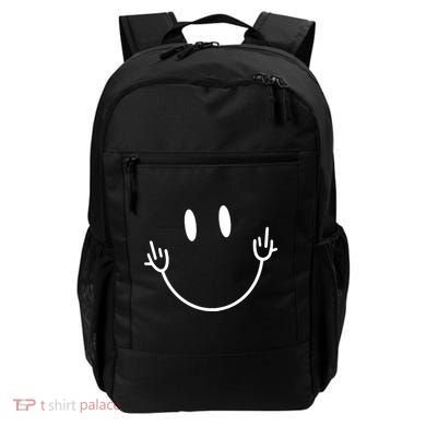 Funny Smiley Middle Finger Smile Face Backpack