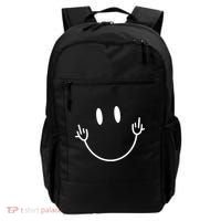 Funny Smiley Middle Finger Smile Face Backpack thumb 0