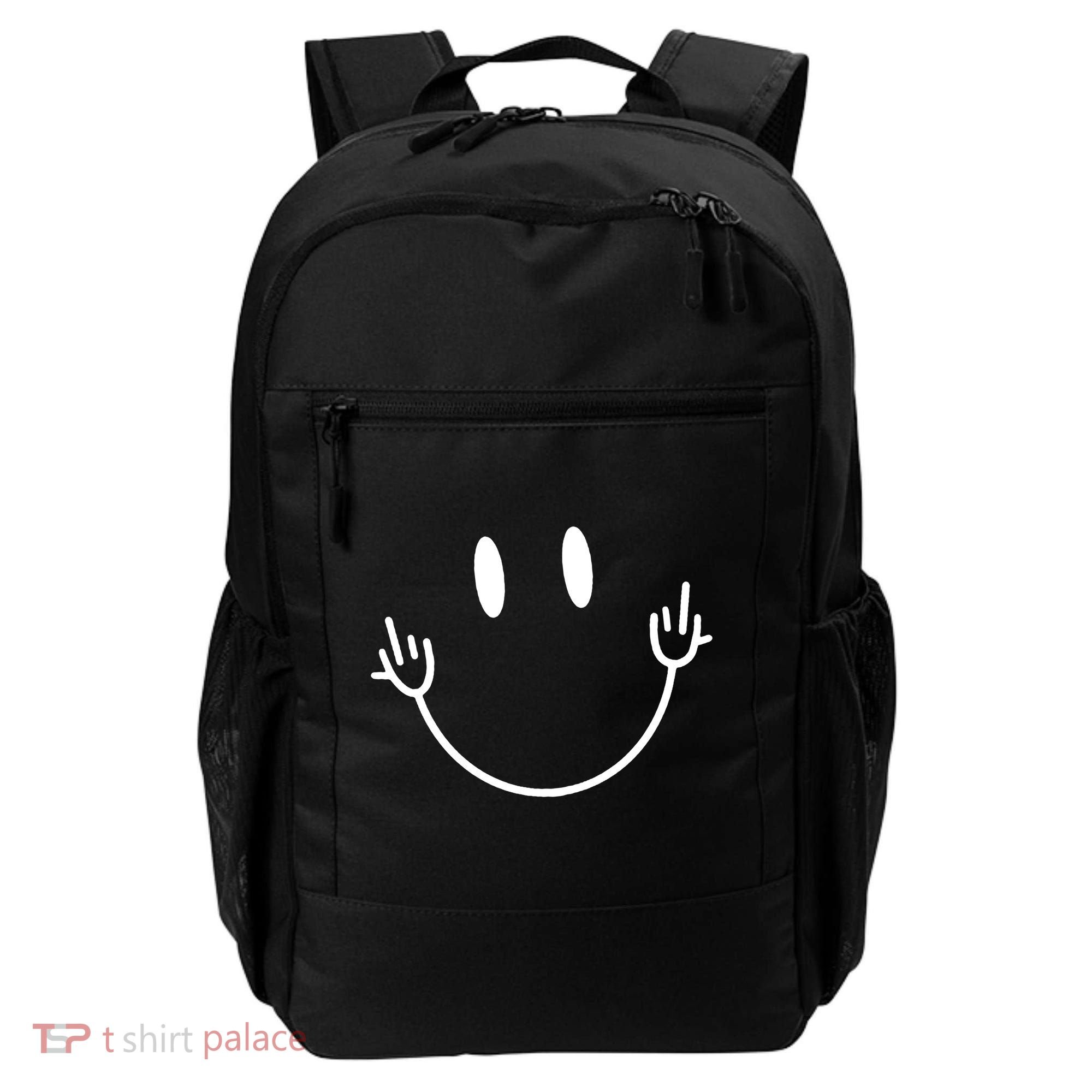 Funny Smiley Middle Finger Smile Face Backpack