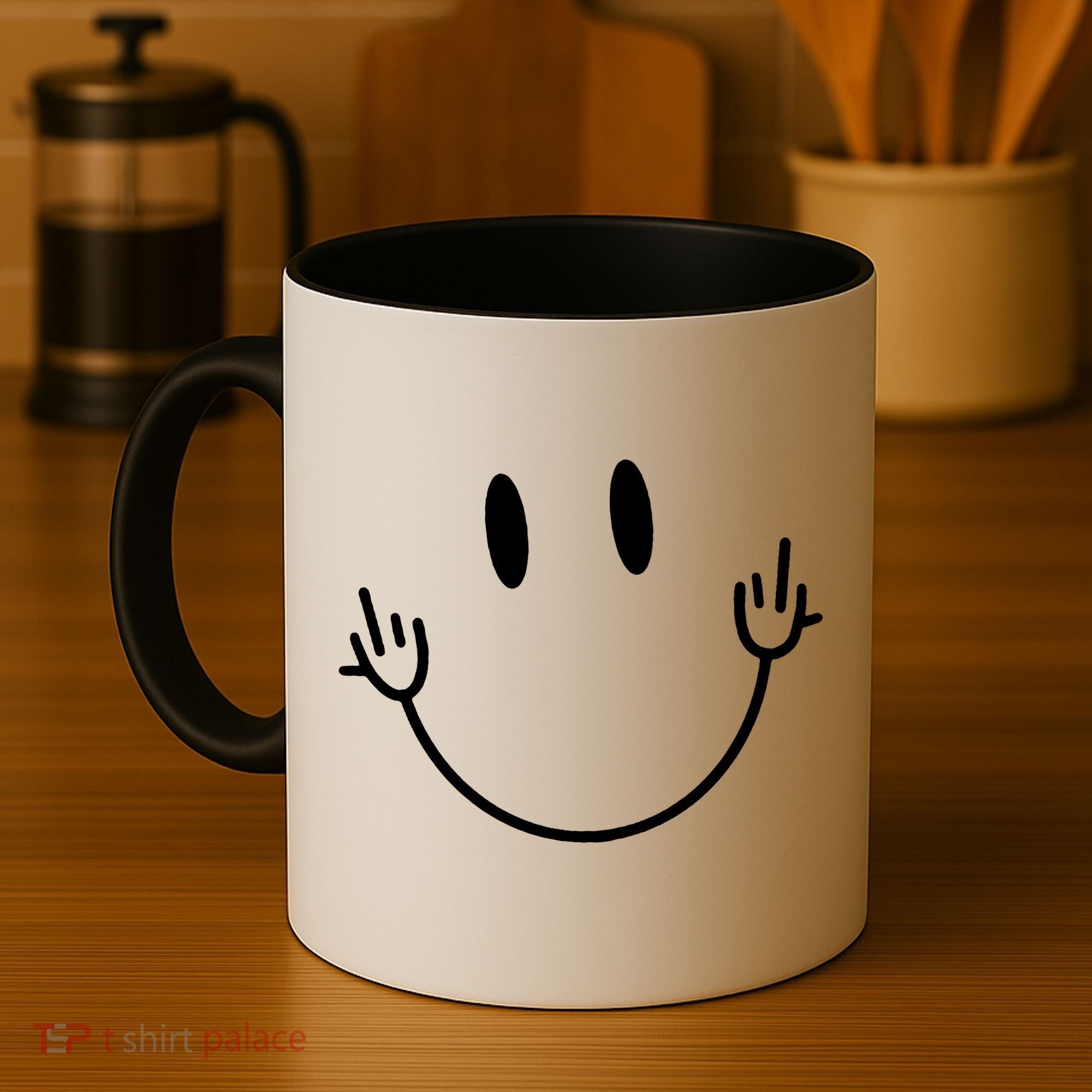 Funny Smiley Middle Finger Smile Face Coffee Mug