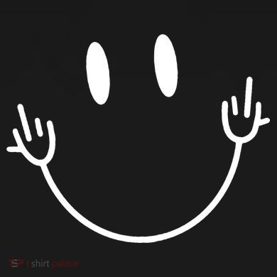 Funny Smiley Middle Finger Smile Face Drawstring Bag