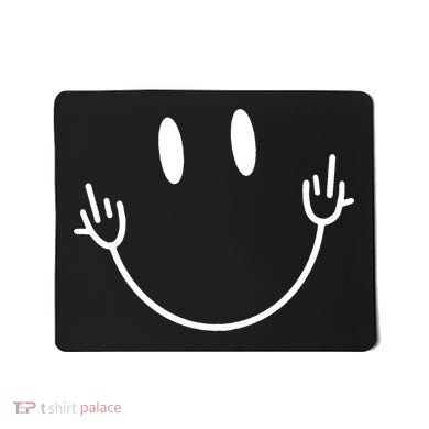 Funny Smiley Middle Finger Smile Face Mousepad