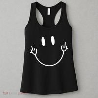 Funny Smiley Middle Finger Smile Face Women's Tank Top thumb 3