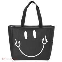 Funny Smiley Middle Finger Smile Face Tote Bag thumb 0