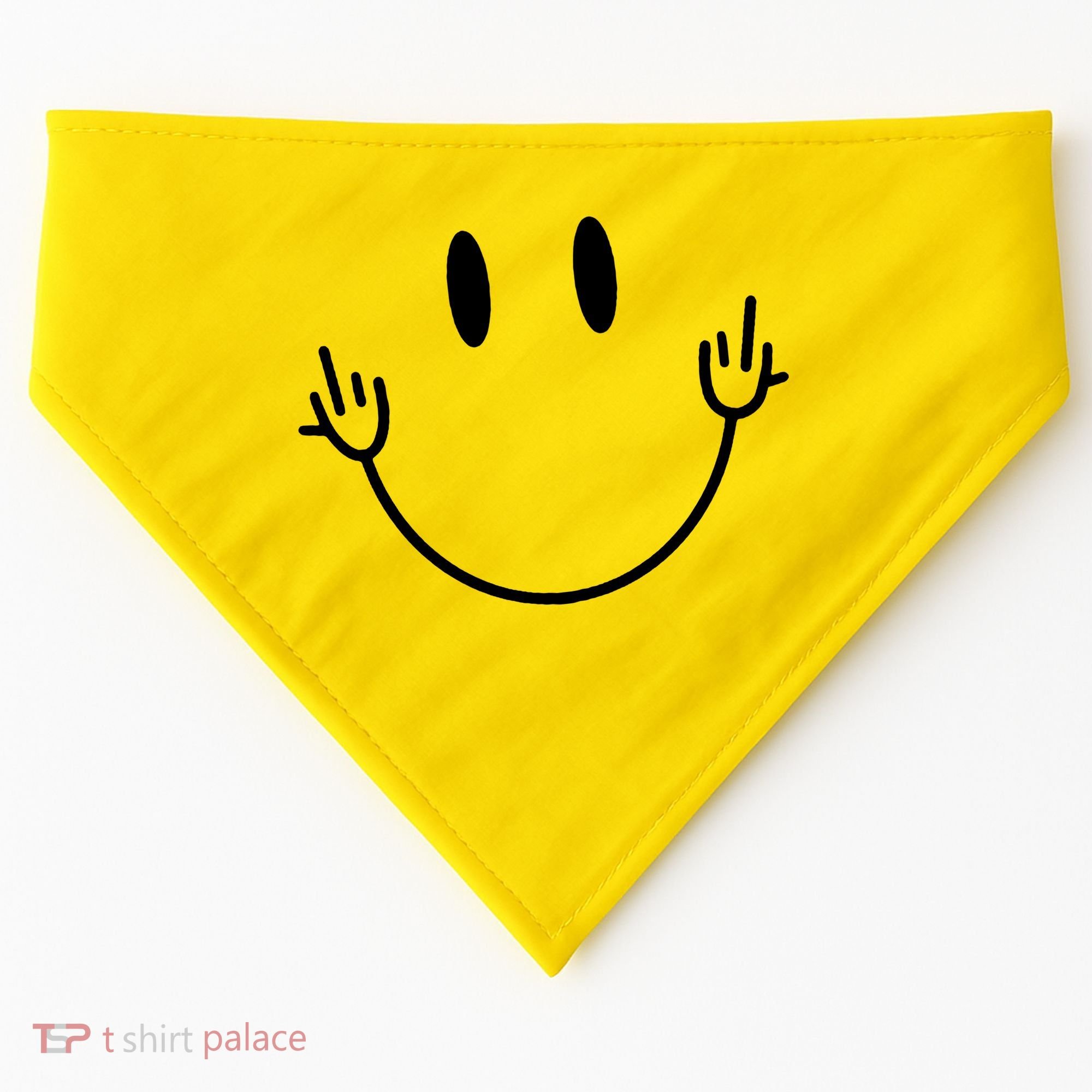 Funny Smiley Middle Finger Smile Face USA-Made Doggie Bandana
