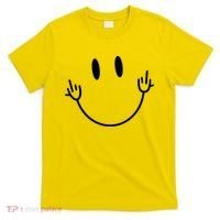 Funny Smiley Middle Finger Smile Face T-Shirt thumb 0