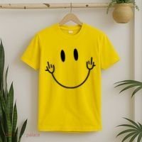 Funny Smiley Middle Finger Smile Face T-Shirt thumb 2