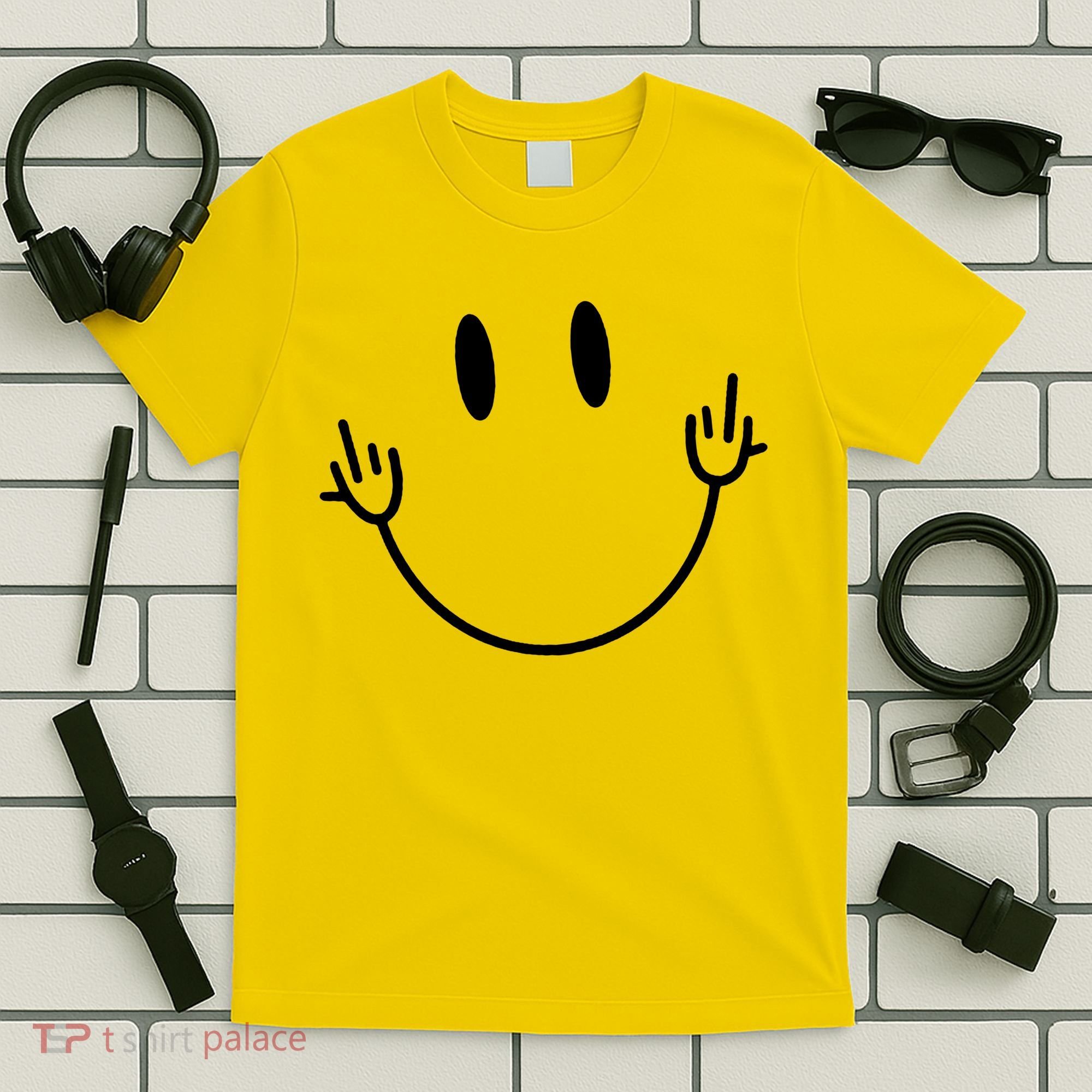 Funny Smiley Middle Finger Smile Face T-Shirt