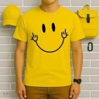Funny Smiley Middle Finger Smile Face T-Shirt thumb 6